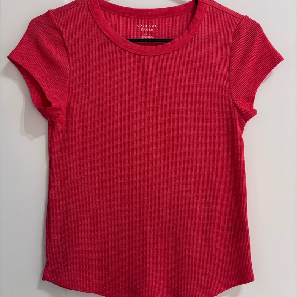 American Eagle hot pink Ribbed T-Shirt